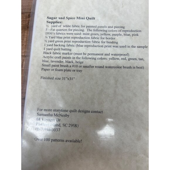 Storytime Quilts #1038 Sugar & Spice Mini Quilt Pattern By Samantha McNesby - Picture 3 of 3